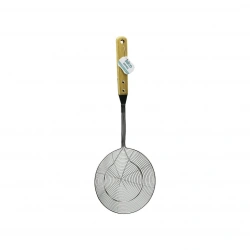 İBİCO İ22-290 ( 15-16CM ) ( BAMBU AHŞAP SAPLI ) ( ÇELİK METAL ) ( DERİN ) KEVGİR ( SAP: 26CM )*12X10