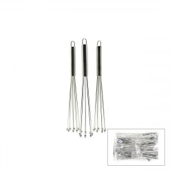 İBİCO İ22-357 ( 8-BONCUK UÇLU ) METAL ÇIRPICI ( KROM SAP ) ( UÇLARI=İT TOPLA & ÇEK AÇ ) ( UÇ=18CM + SAP:12CM )*12X20