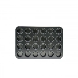 İBİCO İ22-377 ( 24 GÖZLÜ ) ( METAL & SİYAH ) ( DÜZ ) MUFFİN & KEK KALIP*60