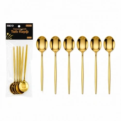 İBİCO İ22-439 ( 6PCS ) ( GOLD ) TATLI KAŞIK SETİ ( 13CM )*10X10