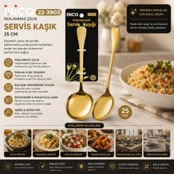 İBİCO İ22-445 ( 25CM ) ( ALTIN & GOLD ) ( METAL ) ( SERVİS KAŞIK )*12X10