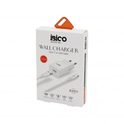 İBİCO İB-3003 ( USB TO=( TYPE-C ) (SET) (EV BAŞLIK + KABLO=1MT) TELEFON ŞARJ (HIZLI) ( 3.0A ) (9V-12V )*5X20