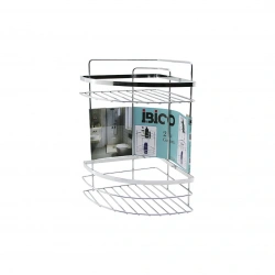 İBİCO K13-012 ( LAMALI ) ( 2 KATLI & ÜÇGEN ) ( KROM ) ( METAL ) BANYO KÖŞELİK & DUŞKABİN RAF*12