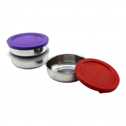 İBİCO K22-009 ( 12CM ) ( ÇELİK ) SAKLAMA KABI ( RENKLİ & ŞEFFAF PLASTİK KAPAK )*100