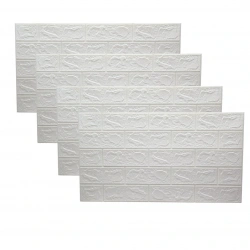 İBİCO ( KABARTMA & KÖPÜK PANEL ) ( BEYAZ & TUĞLA DESEN ) YAPIŞKANLI DUVAR KAĞIT ( 70X38CM )*5X80