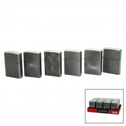 İBİCO HUAY LIGHTER 3-SDA-18-20 ( TAÇLI KURU KAFA & KANAT KABARTMALI ) ZİPPO ÇAKMAK ( MİX RENKLİ DESEN )*20X24