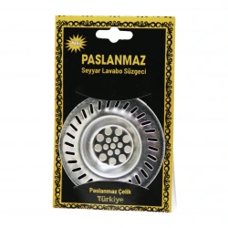KRT-1080 PASLANMAZ SEYYAR METAL LAVABO SÜZGEÇİ*50X14