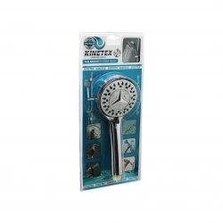 KINETEX KTX-2345 (ORTA) (YUVARLAK& BOMBELİ=9.5CM) DUŞ BAŞLIK (KADEMELİ) (KROM GÖVDE& SİYAH KENAR-İĞNE) (SAP:13.5CM*50