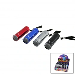 KIRGIL LED LIGHT NO-009 RT-907 ( 9LED ) ( METAL RENKLİ KASA ) ( PİLLİ ) ( MİNİ ) EL FENERİ*24X20                                     Q9