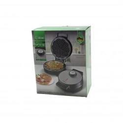 KİWİ KSM-2442 ELEKTRİKLİ WAFFLE MAKİNESİ (1200W) (ISI AYAR ANAHTARI & IŞIKLI ISI GÖSTERGE) (5-DİLİM=KALP) (YAPIŞMAZ PLAKA)*6