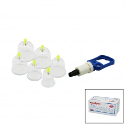 KRT-1012 ( 6PCS ) HACAMAT KUPA MASAJ SETİ ( POMPA: 1AD + NO-7: 2AD & NO-6: 2AD & NO-5: 1AD & NO-4: 1AD ) MİKA KRİSTAL PLS.*38