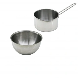 KRT-1076 ( 2PCS SET ) PASLANMAZ ÇELİK ( CHEFF SÜTLÜK & SOSLUK=14CM & DERİN KAP=17CM )*40