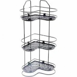 LALEZAR LZR-625 ZARİF ( 3 KATLI ) ( KALP MODEL ) DUŞ KABİN RAF KÖŞELİK SİYAH BEYAZ*8