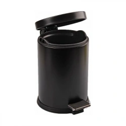 LALEZAR TEMA LZR-813-S ( 5LT ) ( SİYAH ) PEDALLI METAL ÇÖP KOVASI*8