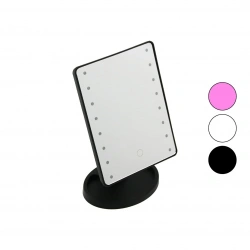 LED MİRROR BAROTTİ DMR-8634 (16 LEDLİ & PİLLİ ) MAKYAJ AYNASI (360°) (TAKILIK SEPETLİ AYAK) (RENKLİ PLS.) (16.5X21.5CM)*36