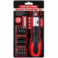 ELTAŞ LRD-005 ( 13PCS ) ( SİLİKON SAP & CR-V ) CIRCIRLI TORNAVİDA BİTS SETİ ( 3 KADEME & ÇİFT YÖNLÜ & MANYETİK UÇ TUTUCU )*200