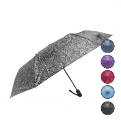 MARLUX MAR-9112 ( L ) ( BAYAN & YARI OTOMATİK ) RENKLİ DESENLİ ŞEMSİYE ( SİYAH SAP )*12X5