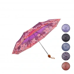 MARLUX SM-290 ( L ) ( BAYAN & MANUEL ) RENKLİ DESENLİ ŞEMSİYE ( AHŞAP GÖRÜNÜMLÜ SAP )*12X5