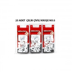MEDALYAN DL-39 ( NO-3 ) ( 25PCS ) ÇELİK ÇİVİLİ KROŞE *12X9