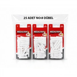MEDALYAN DL-47 ( NO-8 ) ( 25PCS ) DÜBEL BEYAZ & PLASTİK*12X9