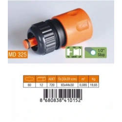 MEDALYAN MD-325 ( 1/2 ) HORTUM BAĞLANTI ADAPTÖRÜ ( STOPLU )*60X12