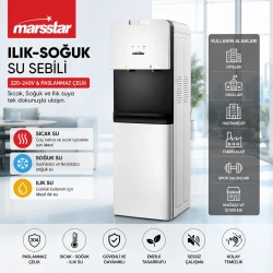 MARSSTAR MSWD-100 SU SEBİLİ (SICAK & SOĞUK & ILIK) (220-240V & PASLANMAZ ÇELİK)*1