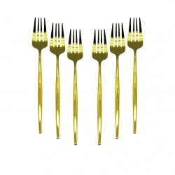 NEWLİFE CLKN-2232 ( 6PCS ) ( GOLD ) YEMEK ÇATAL SETİ*100