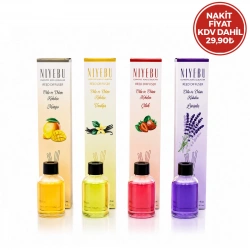 NİYEBU ( 50ML ) ( 3-ÇUBUKLU ) ORTAM KOKUSU ( CAM ŞİŞE ) ( MİX KOKU)*24X1