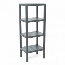 OMBEG OM-0220-2115-0114 ( 4 ( DÜZ ) RAFLI & GRİ ) MODÜLER ÜNİTE PLASTİK*6