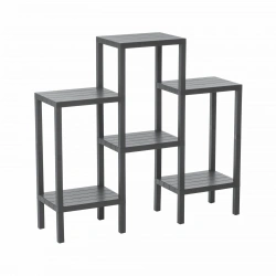OMBEG OM-1108-0150-0015 ( 6 ( DÜZ ) RAFLI & GRİ ) MODÜLER ÜNİTE PLASTİK*4