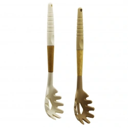 PABLITO HOME PBT-175 ( SİLİKON ) (MAKARNA & SALATA) (SERVİS) KAŞIK (AHŞAP BAMBU SAP & SİLİKON KILIFLI) (31.5CM)*24X6