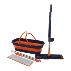 PABLITO PBT-327 (KENDİNDEN SIKMALI) (KATLANIR& TEKERLİ KOVALI) MOP SETİ (YEDEK BEZLİ)(360° BAŞLIK=11.5X41CM& SAP:130CM)*50