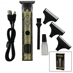 POWERTEC TR-1212 ( METAL GÖVDE ) ENSE ÇİZİM & SAÇ SAKAL TRAŞ MAKİNE (HIZLI USB ŞARJ & GÖSTERGE) ( T BIÇAK)*40