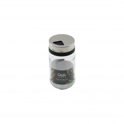 QLUX C-00302 PREMİUM SPİCE JAR (380CC) (CAM) BAHARATLIK & TUZLUK (KROM KAPLAMA PLASTİK KAPAK) (3 DÖKÜM AYARLI)*20=K