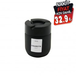 QLUX C-00545 ( 425CC ) ( SİYAH CAM ) KÜLLÜK ( SİYAH PLASTİK KAPAK ) ( NO-08 CIGARETTE & KÜL TABLASI )*24=K