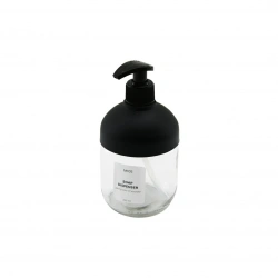 QLUX C-00550 CLARY ( CAM ) SIVI SABUNLUK ( SİYAH PLASTİK KAPAK & POMPA ) ( 425ML ) ( NO-05 SOAP DISPENSER )*12=K