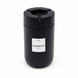 QLUX C-00570 ( 660CC ) ( SİYAH CAM ) ( SİYAH PLASTİK KAPAK ) KÜLLÜK ( NO-08 CIGARETTE & KÜL TABLASI )*12=K