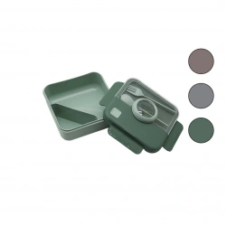 QLUX L-00927 BOUTIQUE BESLENME KABI (RENKLİ PLS.)(2 BÖLME) (1250ML)(PLS.ÇATAL-KAŞIK) (S.CONTALI & ŞEFFAF KAŞIKLIKLI KAPAK)*16=K