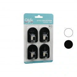 QLUX L-00950 ( 4PCS ) DOME ASKI NO-2 ( KUBBELİ & SİYAH & BEYAZ & PLASTİK ASKI ) ( YAPIŞKANLI MONTAJ )*50