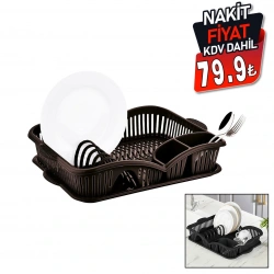QLUX L-00987 ELEGANCE ( TEK KATLI ) BULAŞIKLIK ( SİYAH PLASTİK ) (TABAKLIK & KAŞIKLIK & BARDAKLIK )*10=K