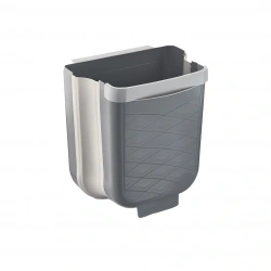 QLUX L-00869-2 ( GRİ ) KATLANABİLİR MUTFAK ÇÖP KOVASI ( 6LT )*8