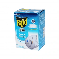 RAİD ( YENİ NESİL ELEKTRO ) ( SET ) ( MAKİNE + KUM TABLET  ) ( 240 SAAT ) SİNEK & SİVRİSİNEK ÖLDÜRÜCÜ ( KOKUSUZ )*6X6