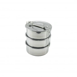 SADA GÜNEŞ ÇELİK NO-18CM ( 3LÜ ) ( METAL ) SEFER TASI ( DERİNLİK : 6.5CM ) ( TAŞIMA KULP=BAĞLAMA KANCALI )*20