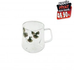 SDR-A4 ( 350ML & KULPLU ) ( ÇİFT CİDARLI & ÇİÇEKLİ ) CAM BARDAK*100=K                     qwe07