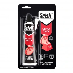 SELSİL-3104 ( 50ML ) (ULTRA TACK NO NAIL) MONTAJ YAPIŞTIRICI (METAL & CAM & PLS.& AHŞAP & BETON) BEYAZ ( 350KG)*12=K