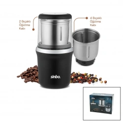 SİNBO SCM-2982 ( KROM ) (ELEKTRİKLİ) KAHVE & BAHARAT ÖĞÜTÜCÜ MAKİNE (2PCS ÇELİK ÖĞÜTME HAZNE=2 BIÇAKLI & 4 BIÇAKLI) (100GR HAZNE) (200W)*4