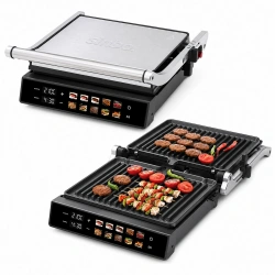 SİNBO SSM-2597 IZGARA VE TOST MAKİNES İ ( 4 DİLİM ) ( YAPIŞMAZ YÜZEY ) ( DOKUNMATİK DİJİTAL EKRAN & 2000W)*2