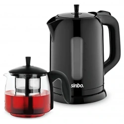 SİNBO STM-5840 ( ELEKTRİKLİ ) ( CAM DEMLİKLİ ) ( PLASTİK ) ÇAY SETİ ÇAYCI ( 1600W ) ( 1.7LT & 0.7LT )*4