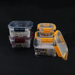 SOFTCHEF-00797 ( 3PCS ) ( KARE ) MİKA SAKLAMA KABI SETİ ( SİLİKON CONTALI KAPAK ) ( 400-900-1800ML)*12=K