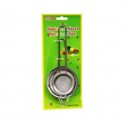 STAİNLESS STEEL ENF-559 ( 3PCS ) ( 12-14-16CM ) ( TEL SÜZGEÇ ) ( METAL ÇERÇEVE & SAP )*72